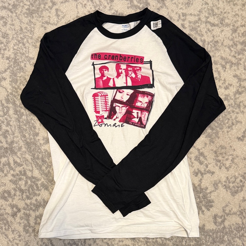 Unisex Cranberries Raglan Long Sleeve Sz M